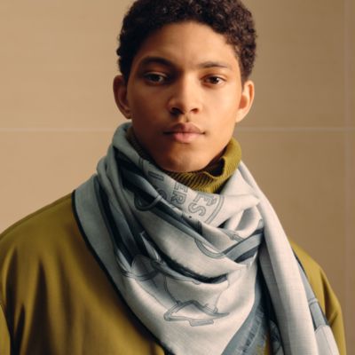 Carreaux Ondes scarf - Brown | Hermès USA